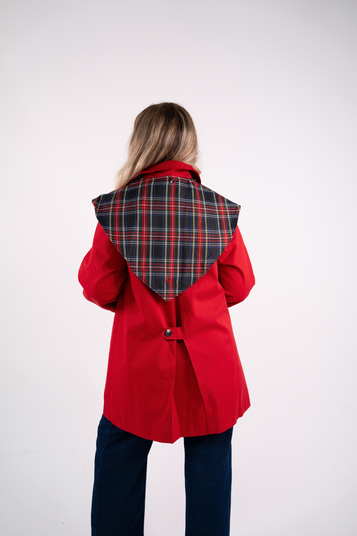 Love Laura Trench Coat With Scarf In Red