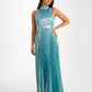 Grace Pleated Dress In Turquoise