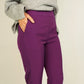 Sophia Fitted Trousers In Plum