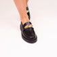 Winnie Buckle Loafers In Black