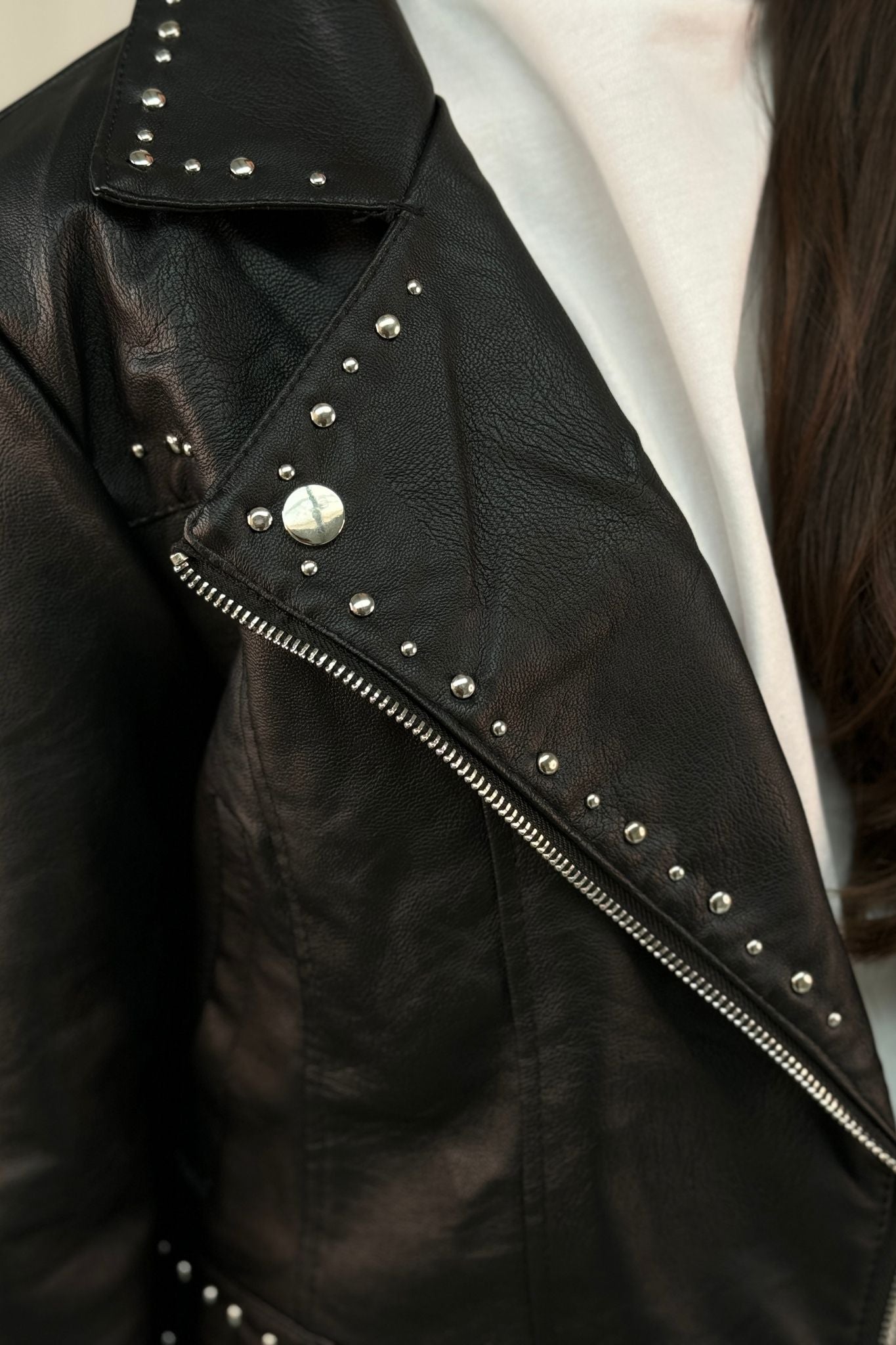 Becca Faux Leather Jacket In Black