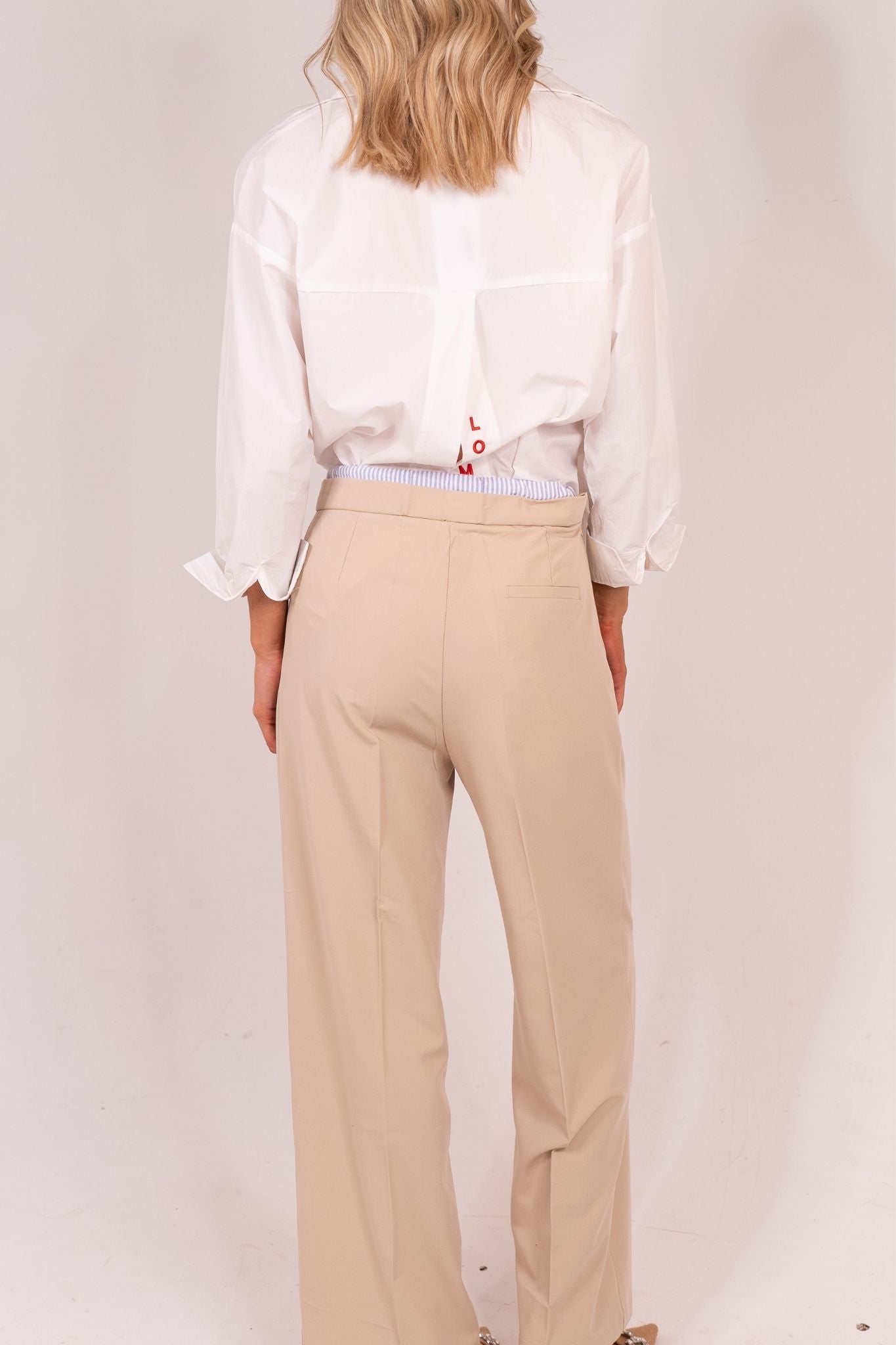 Millie Wide Leg Trousers In Neutral