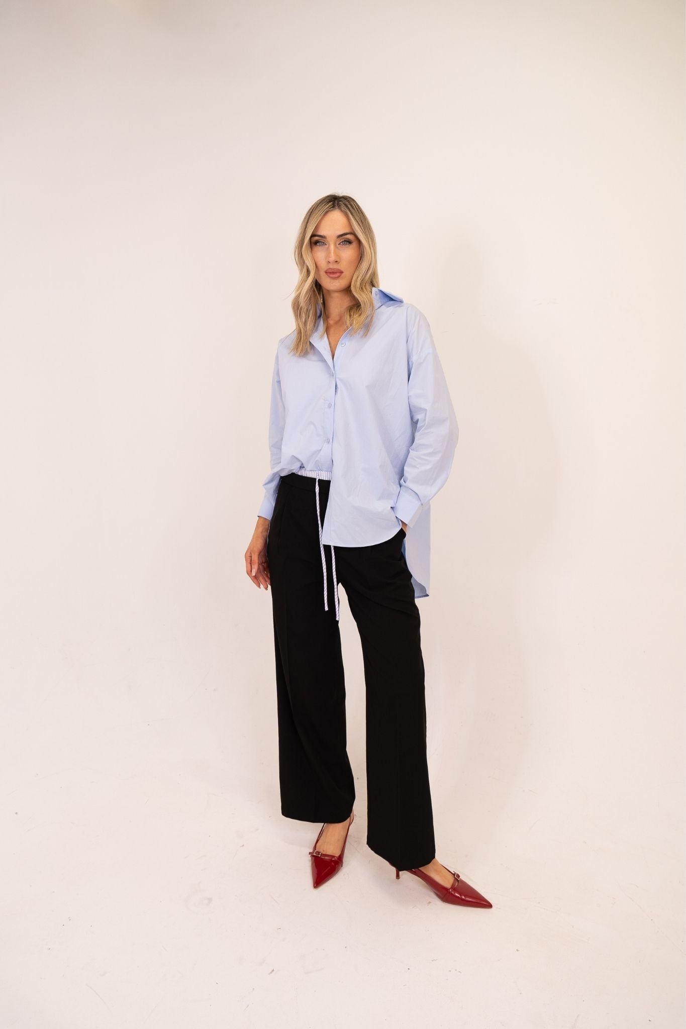 Millie Wide Leg Trousers In Black