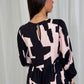 Frankie Tiered Midi Dress In Black & Pink