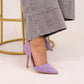 Lauren Faux Suede Cut Out Heel In Lilac
