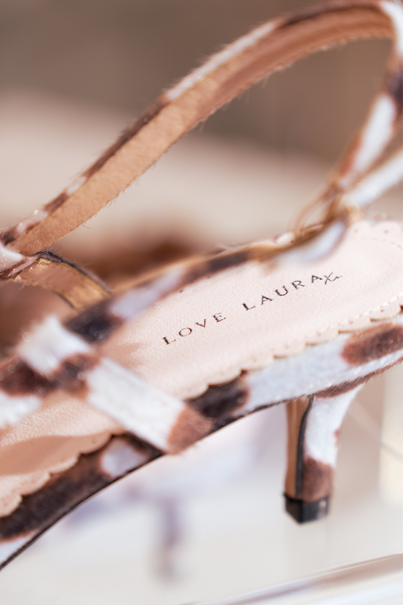 Love Laura Kitten Heel In Cow Print