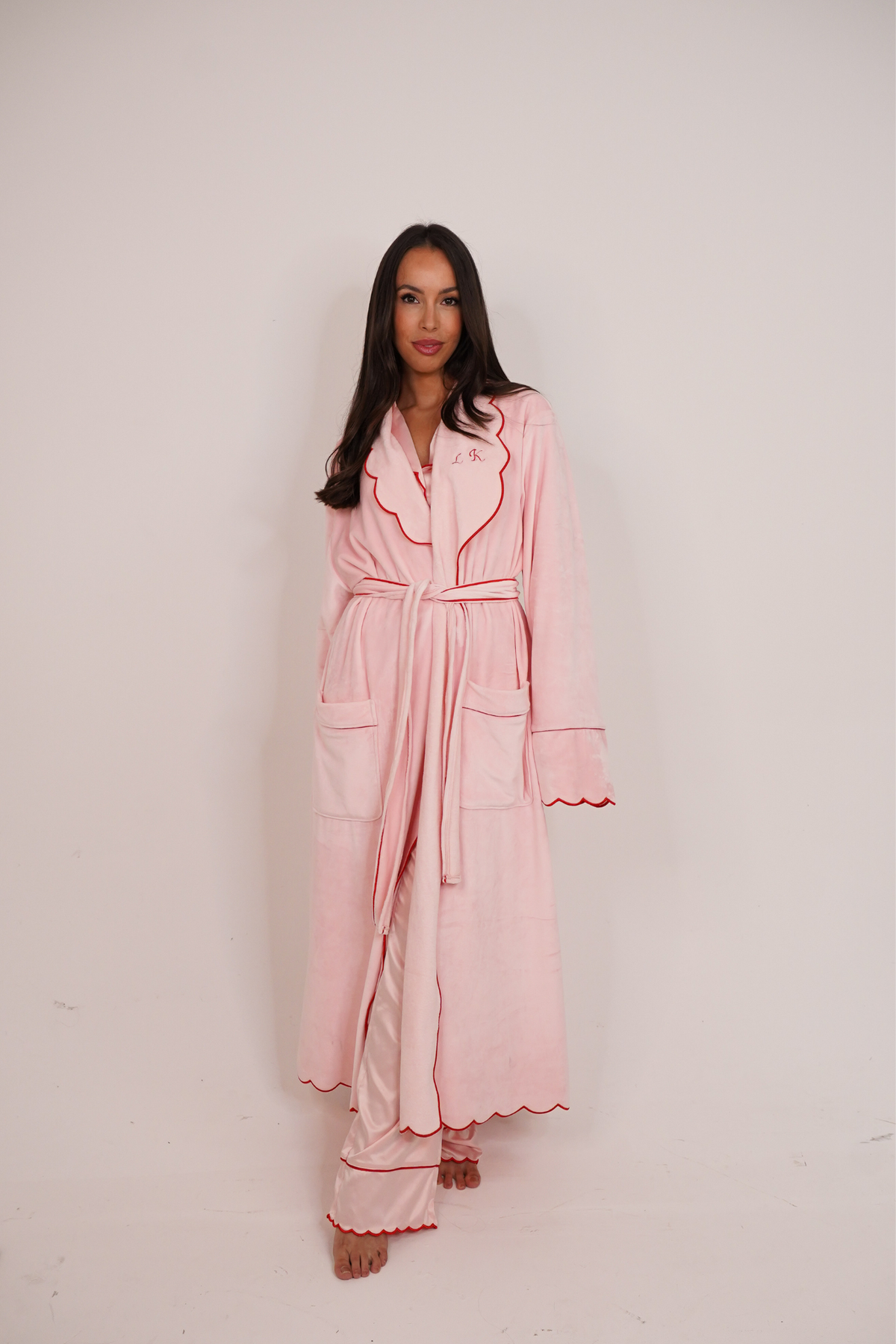 Love Laura Trim Robe In Pink