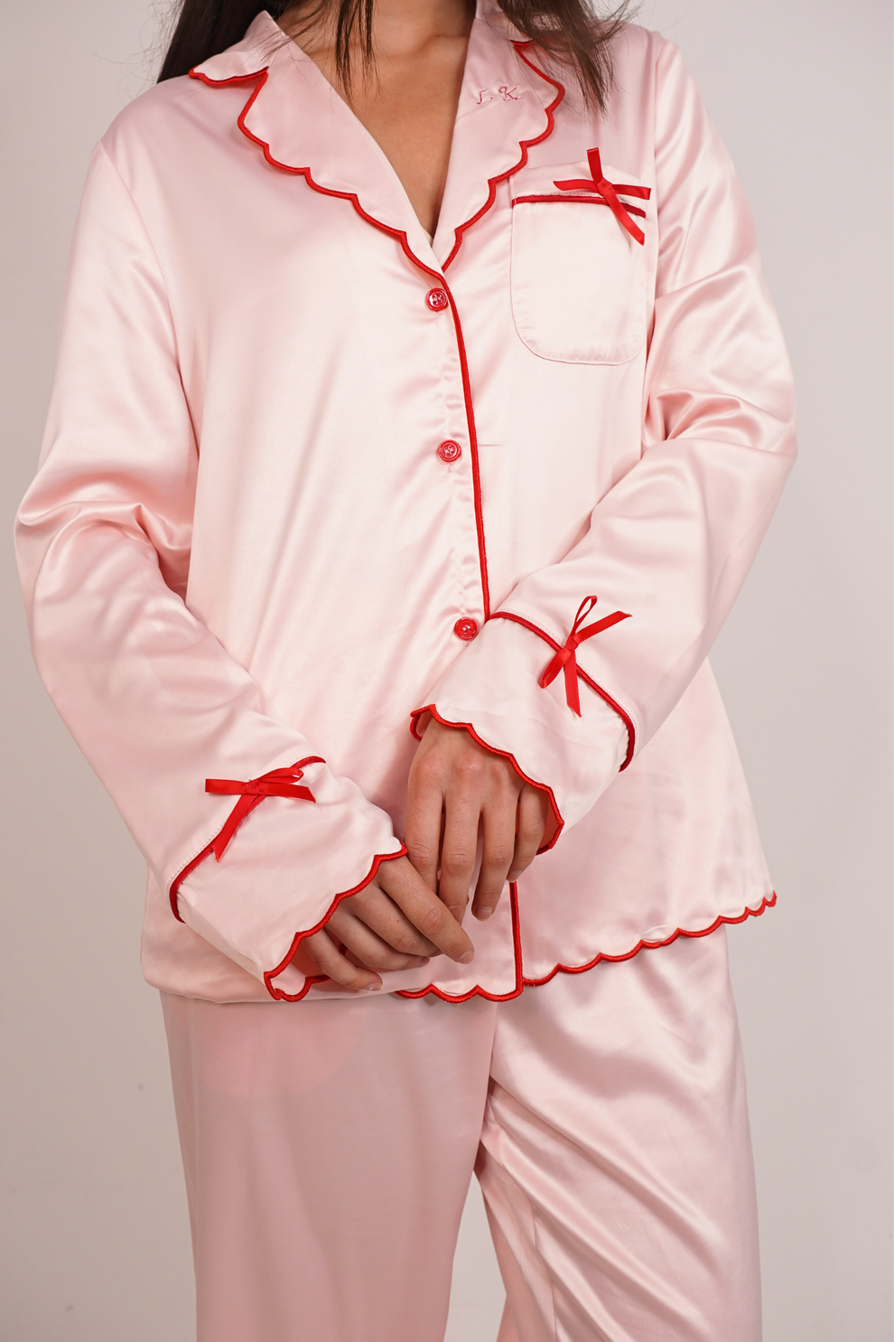 Love Laura Trim Pyjamas In Pink – The Walk in Wardrobe