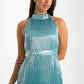 Grace Pleated Dress In Turquoise