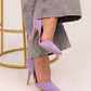 Lauren Faux Suede Cut Out Heel In Lilac