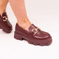 Winnie Buckle Loafers In Wine