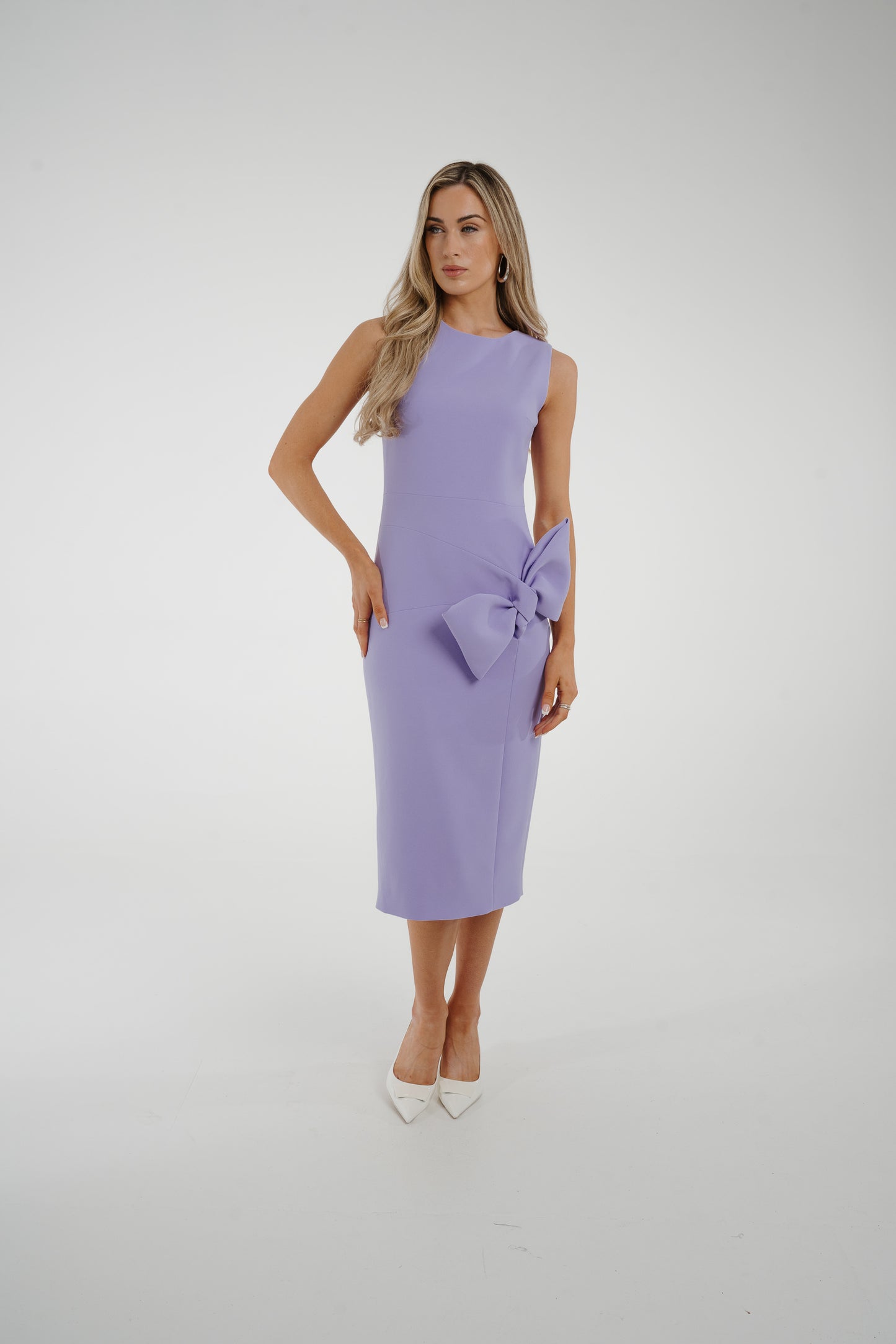 Marissa Bow Front Dress In Lilac