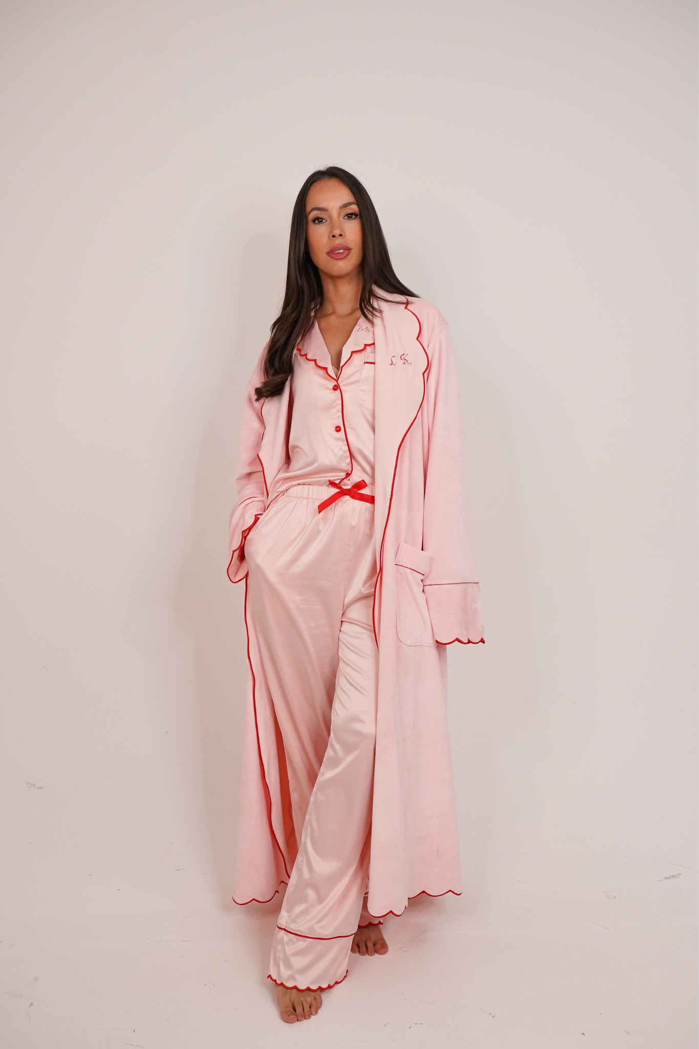 Love Laura Trim Robe In Pink