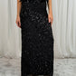 Holly Sequin Maxi Skirt In Black