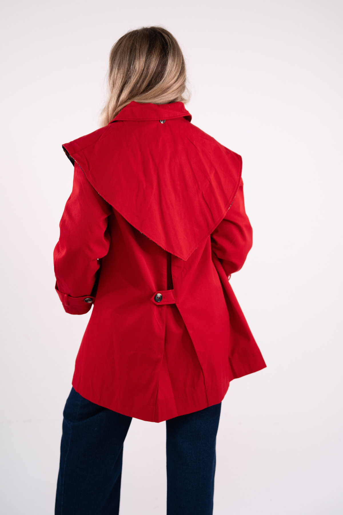 Love Laura Trench Coat With Scarf In Red