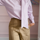 Love Laura Pinstripe Bow Blouse In Pink