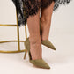 Lauren Faux Suede Cut Out Heel In Pistachio