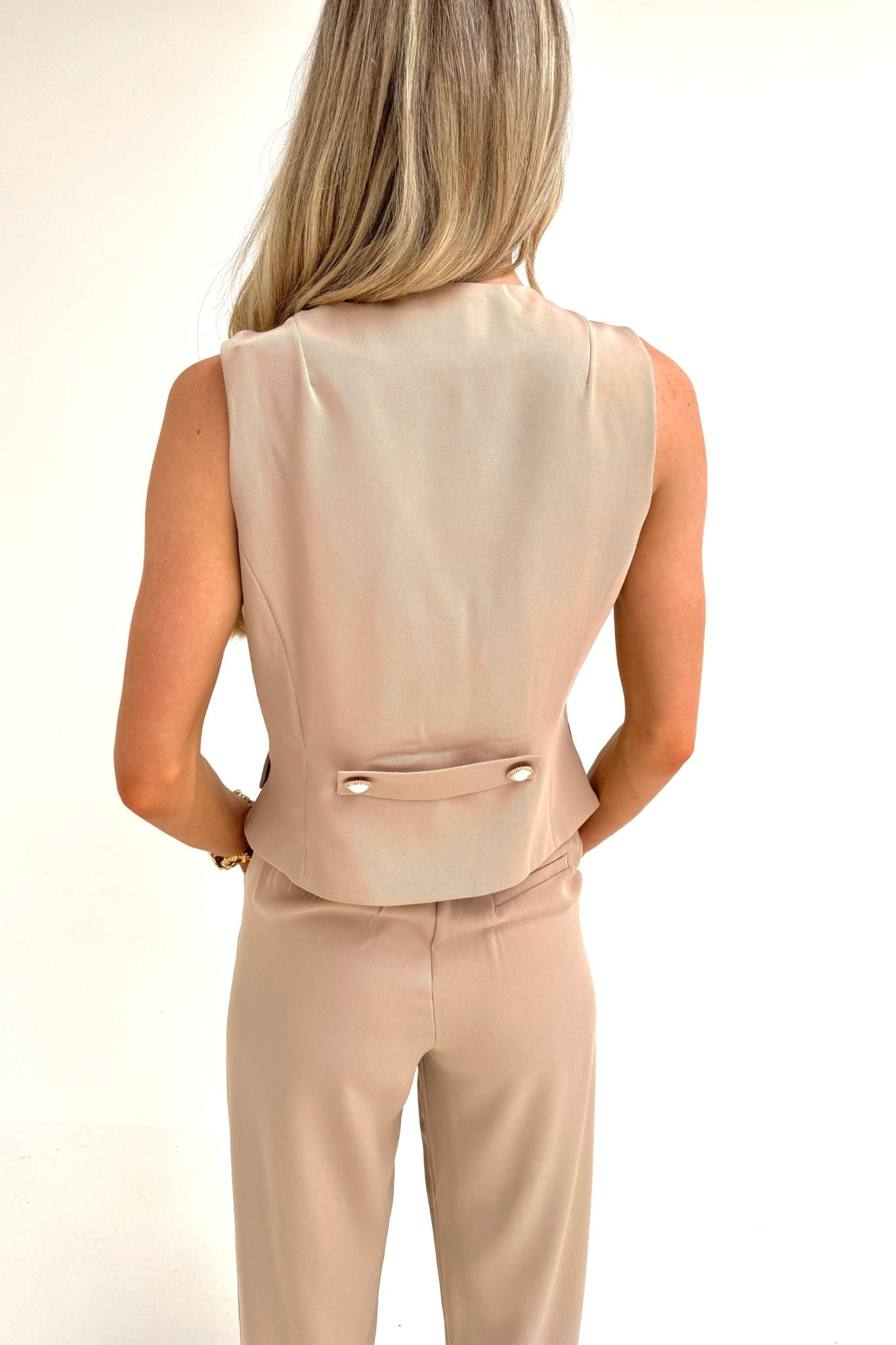 Love Laura Forever Waistcoat In Neutral