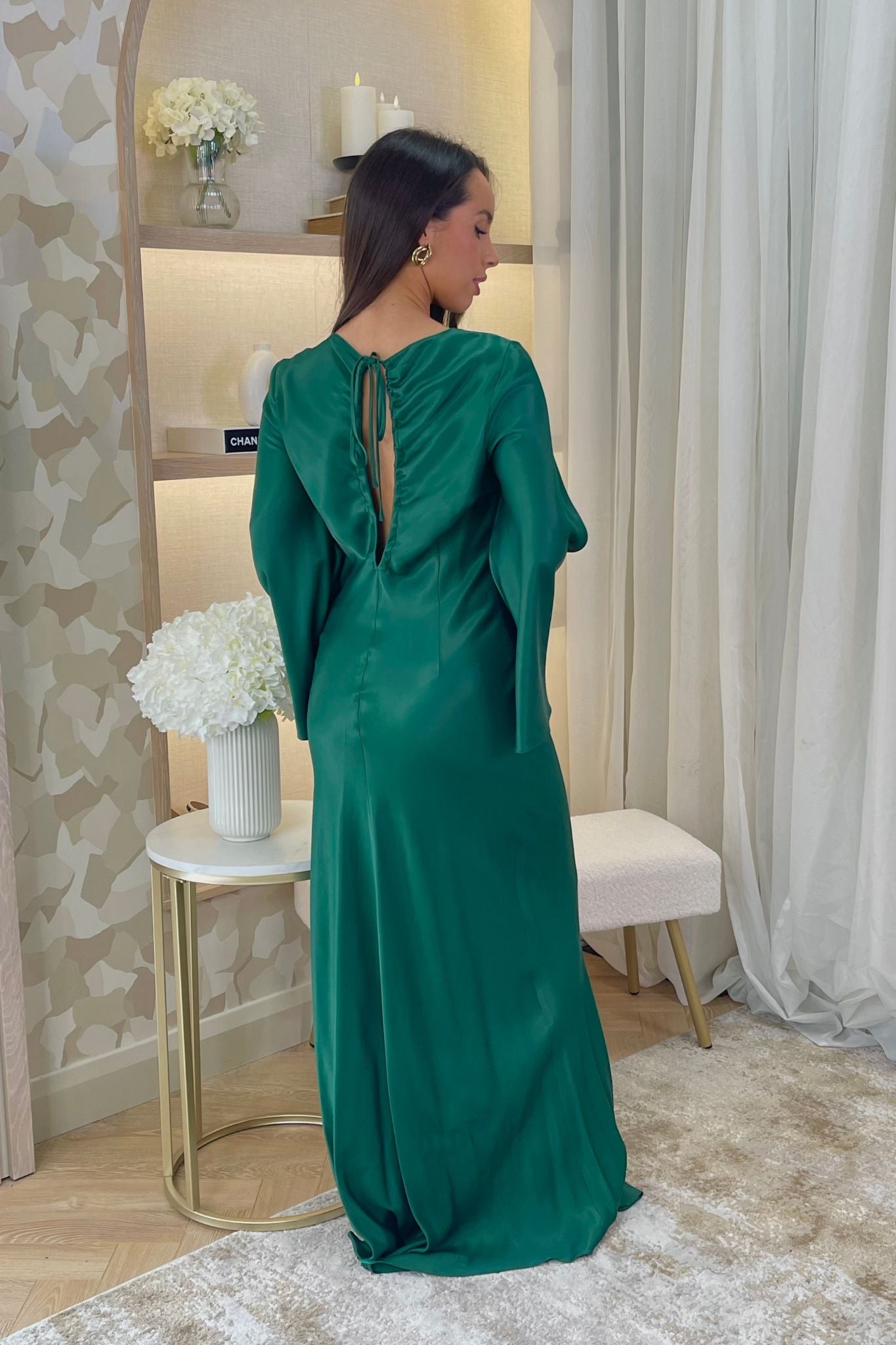 Alana Keyhole Back Dress In Green