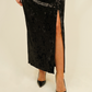 Eva Embroidered Velvet Dress In Black