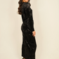 Eva Embroidered Velvet Dress In Black