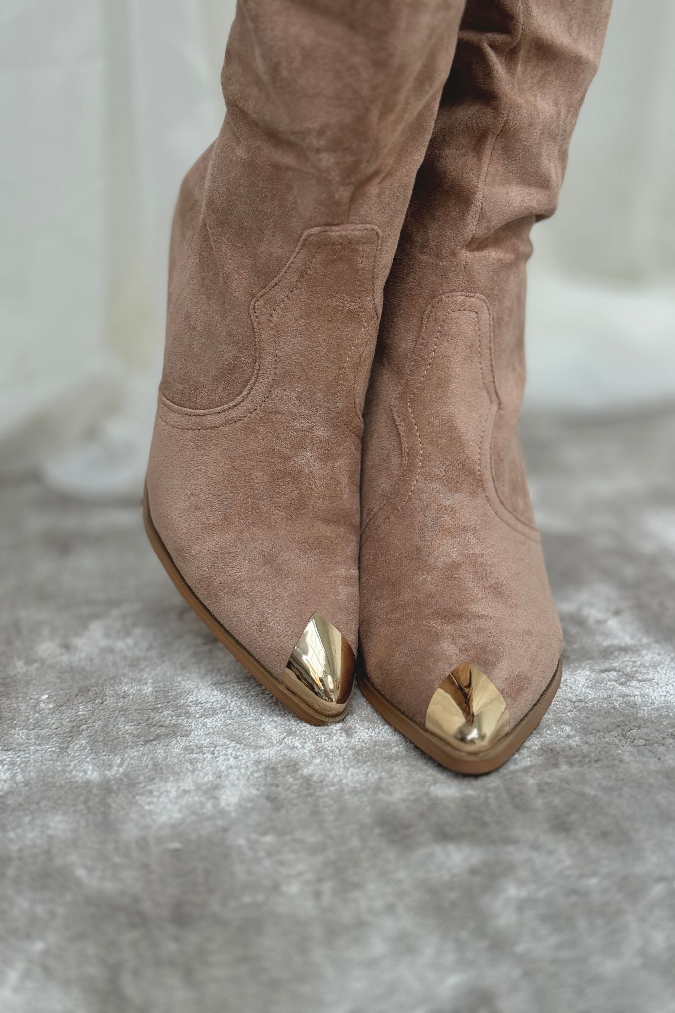 Izzy Knee Length Western Boot In Neutral