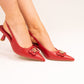 Izzy Buckle Slingback In Red