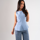Erica Peplum Top In Sky Blue