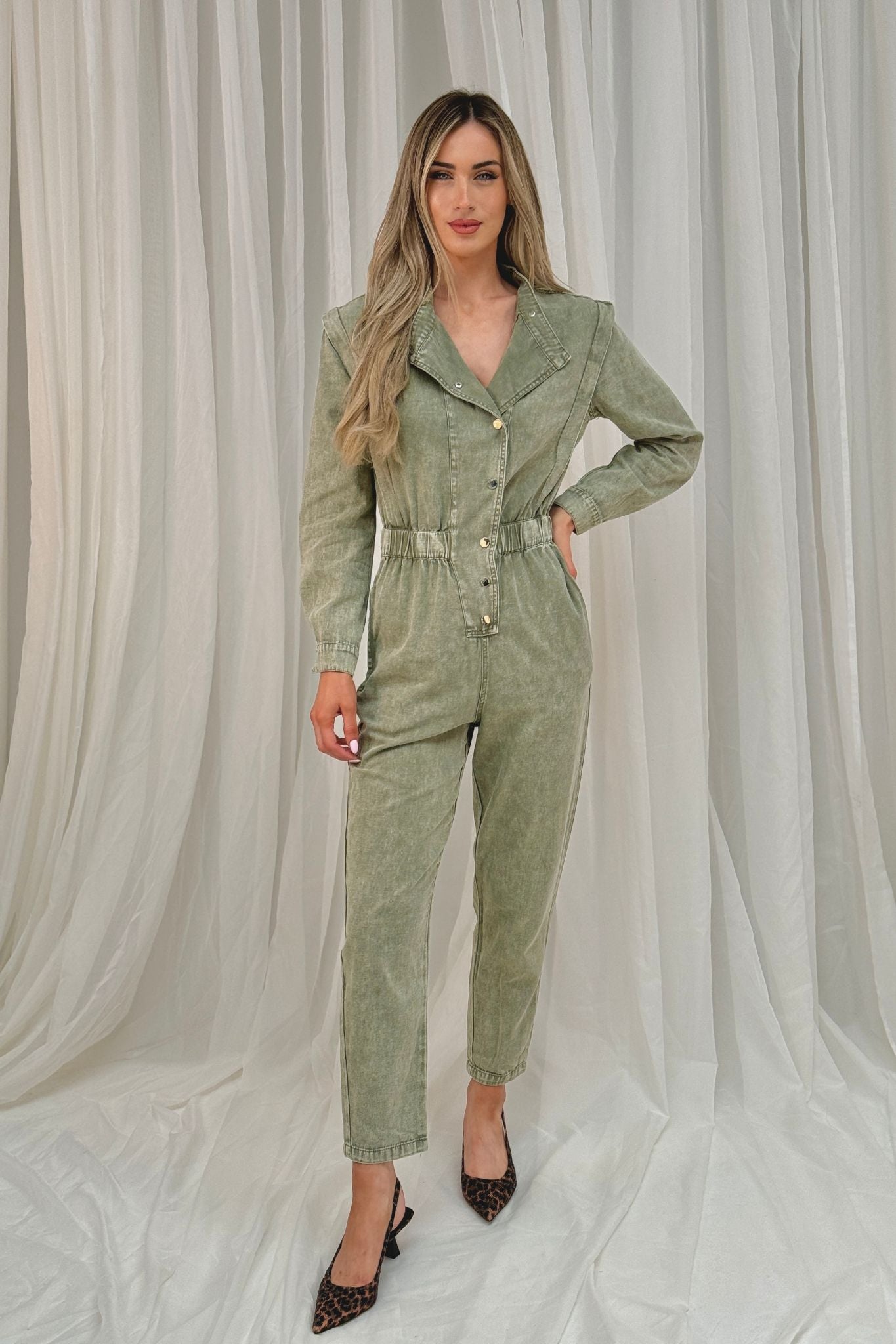 Cora Jumpsuit In Khaki