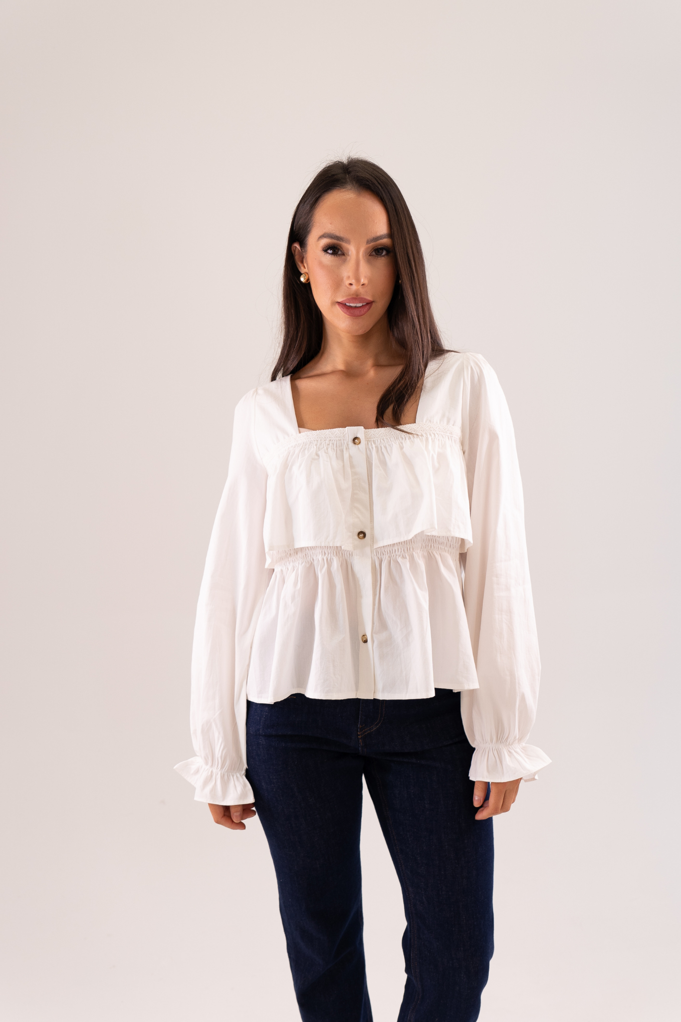 white blouse peplum