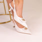 Izzy Buckle Slingback In White
