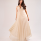 Kayla Pleated Overlay Dress In Neutral