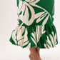 Marissa Printed One Shoulder Dress In Green