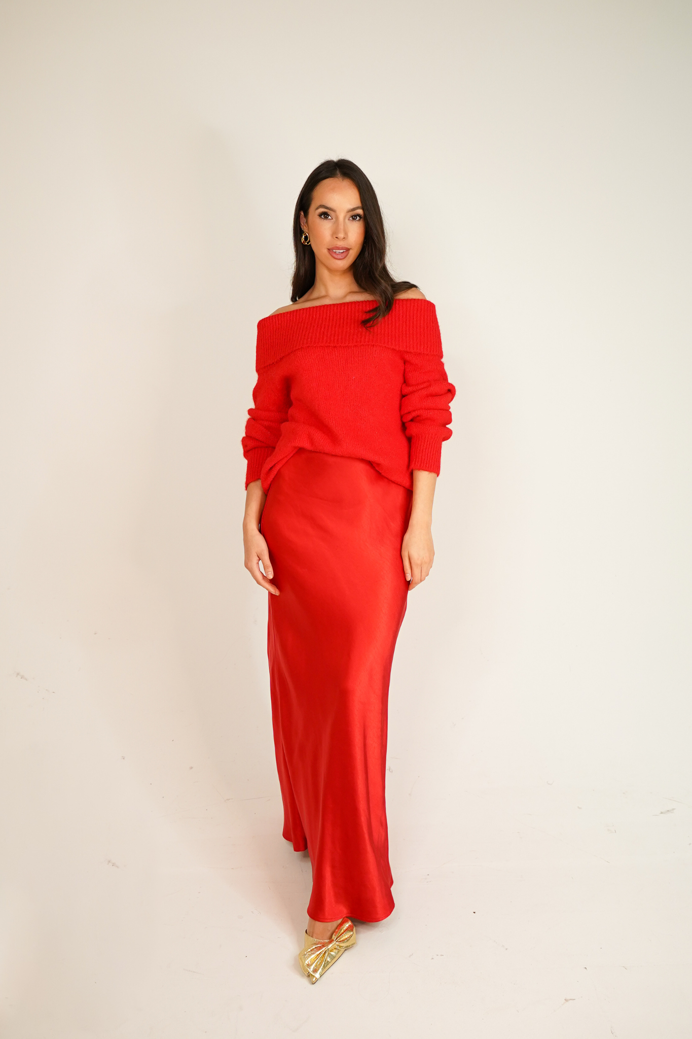 Love Laura Slip Skirt In Cherry Red