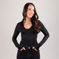 Kate V-Neck Bodysuit In Black