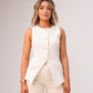Love Laura Denim Waistcoat In Cream