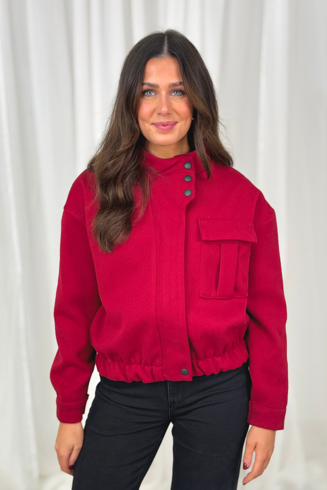 Caitlyn Bomber Jacket In Red