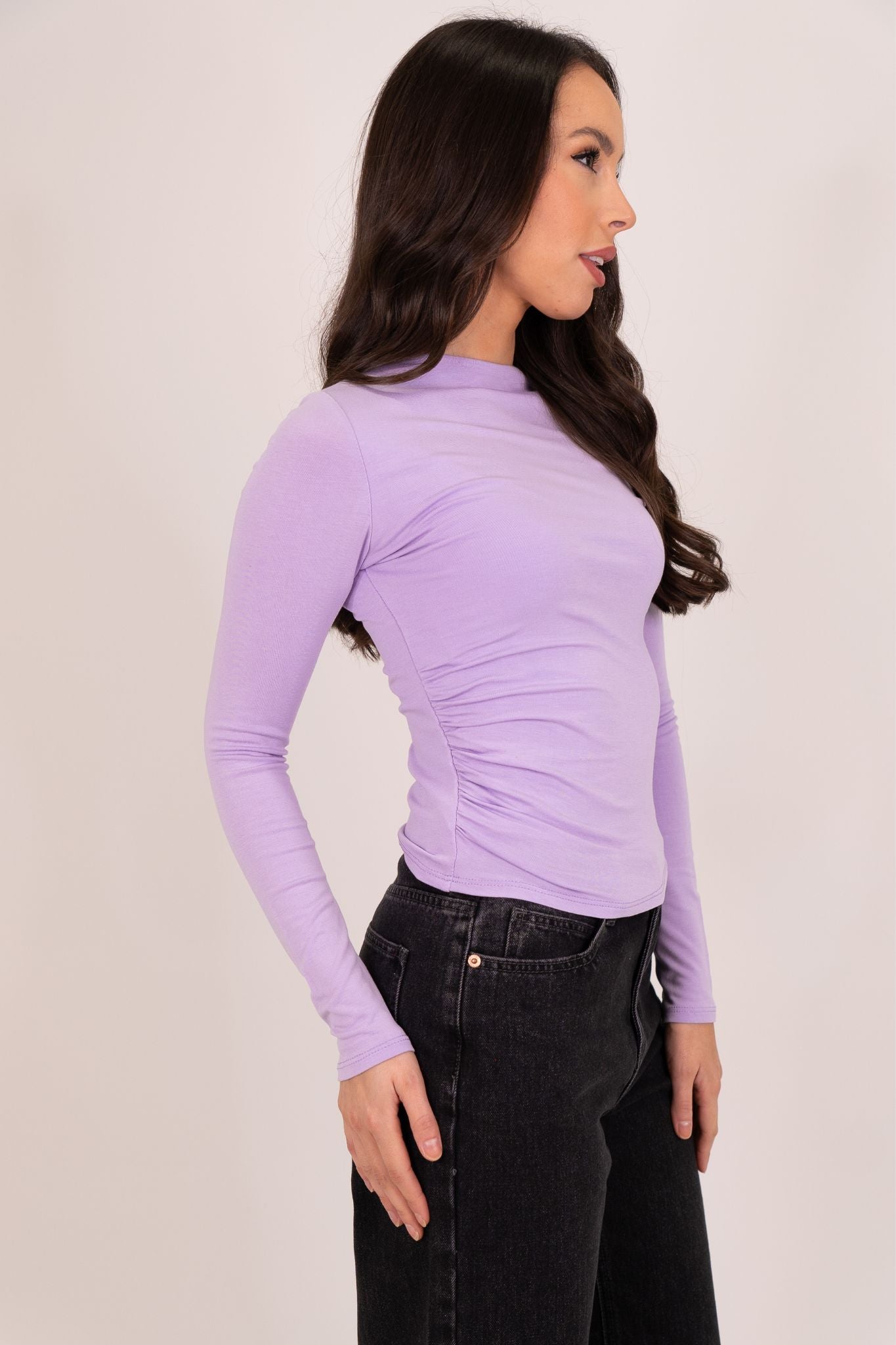 Erica Long Sleeve Top In Lilac