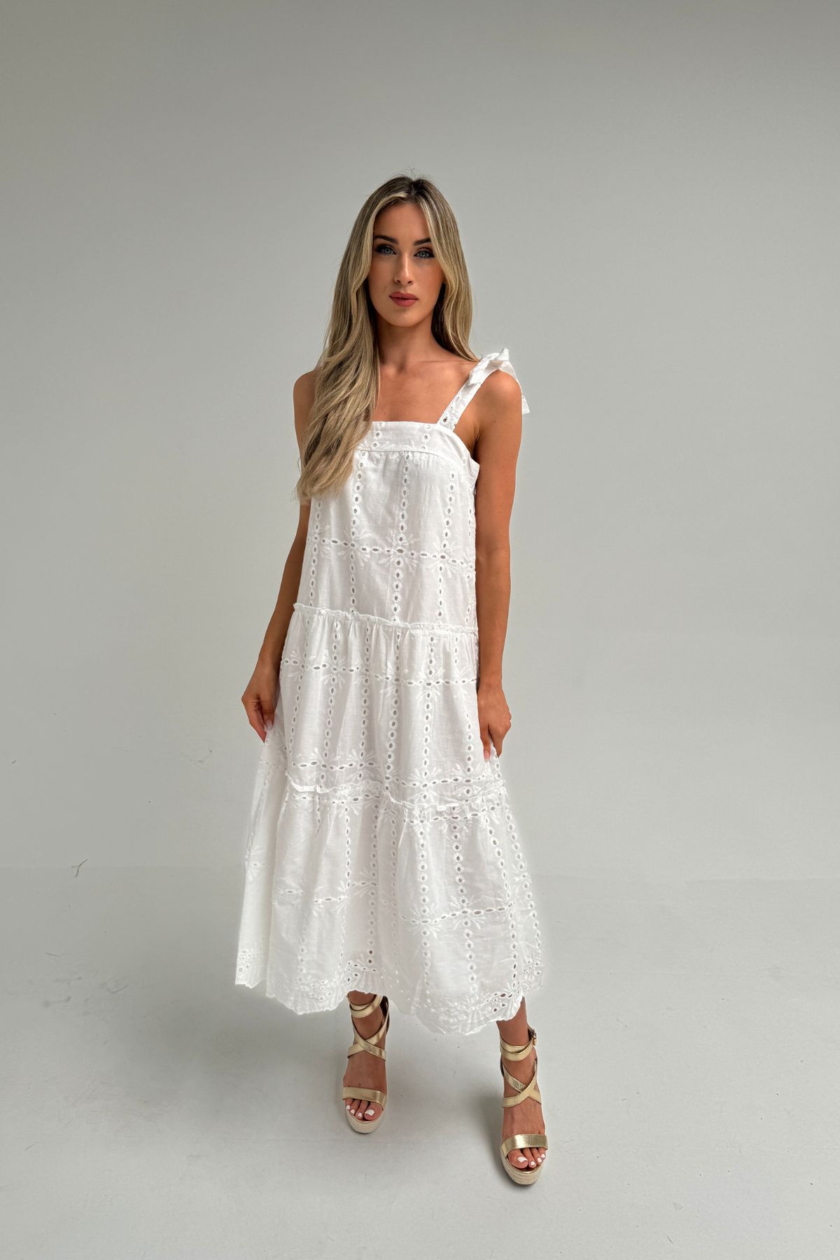 Holly Embroidered Sun Dress In White