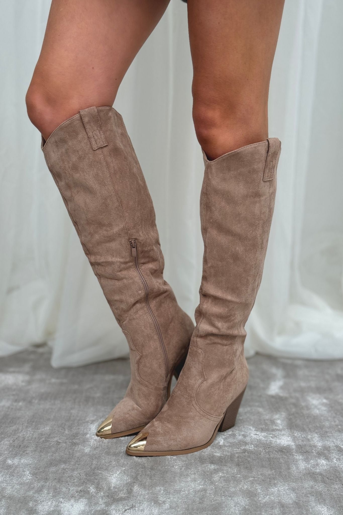 Izzy Knee Length Western Boot In Neutral