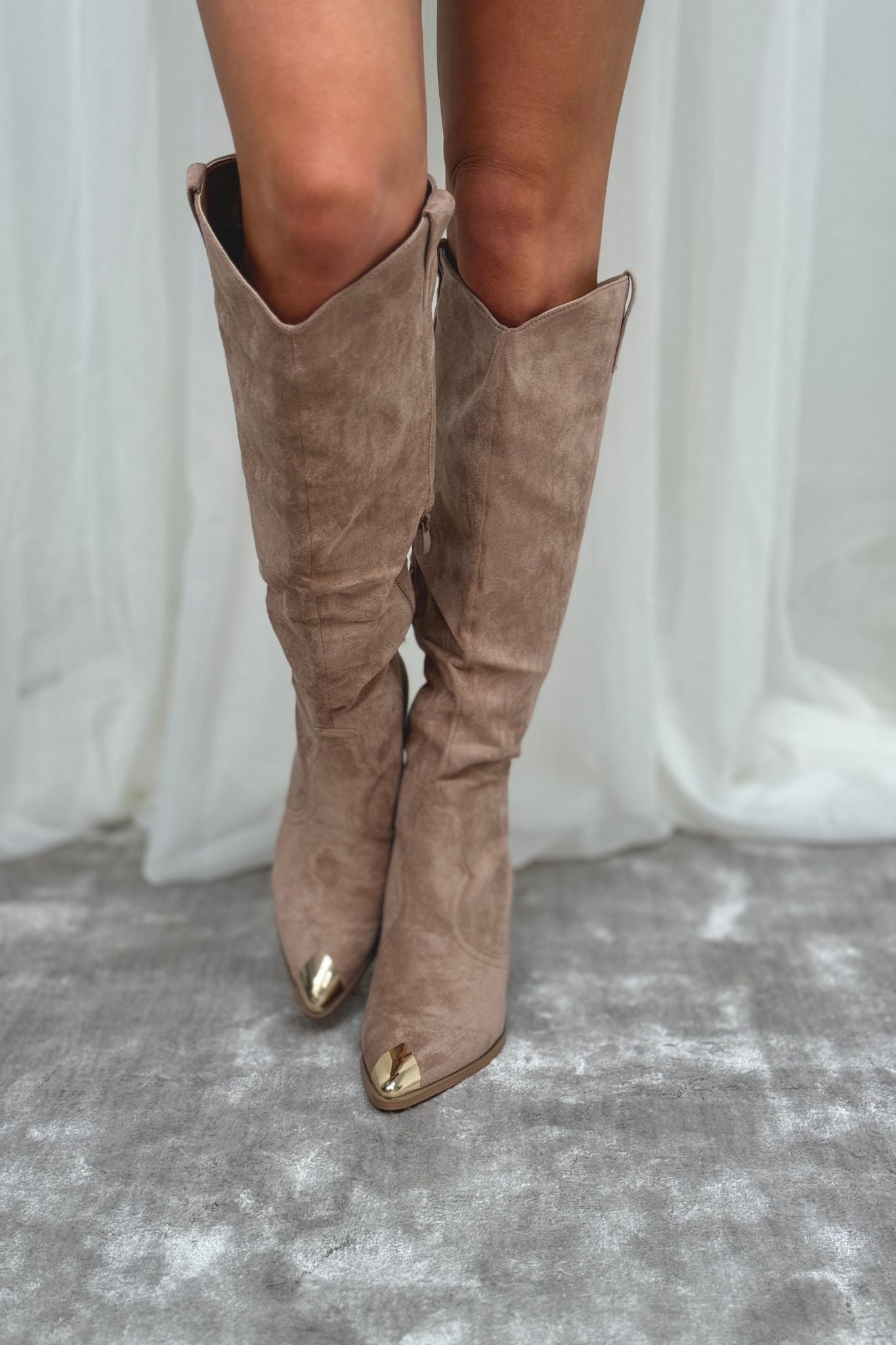 Izzy Knee Length Western Boot In Neutral