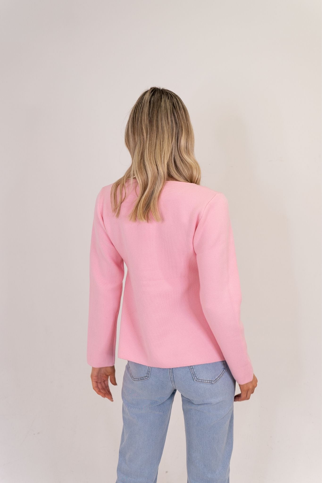 Kendra Split Hem Cardigan In Pink