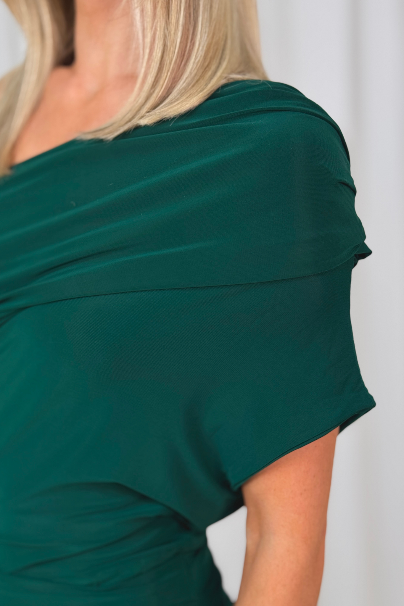 Alexandra Draped One Shoulder Jumpsuit In Green