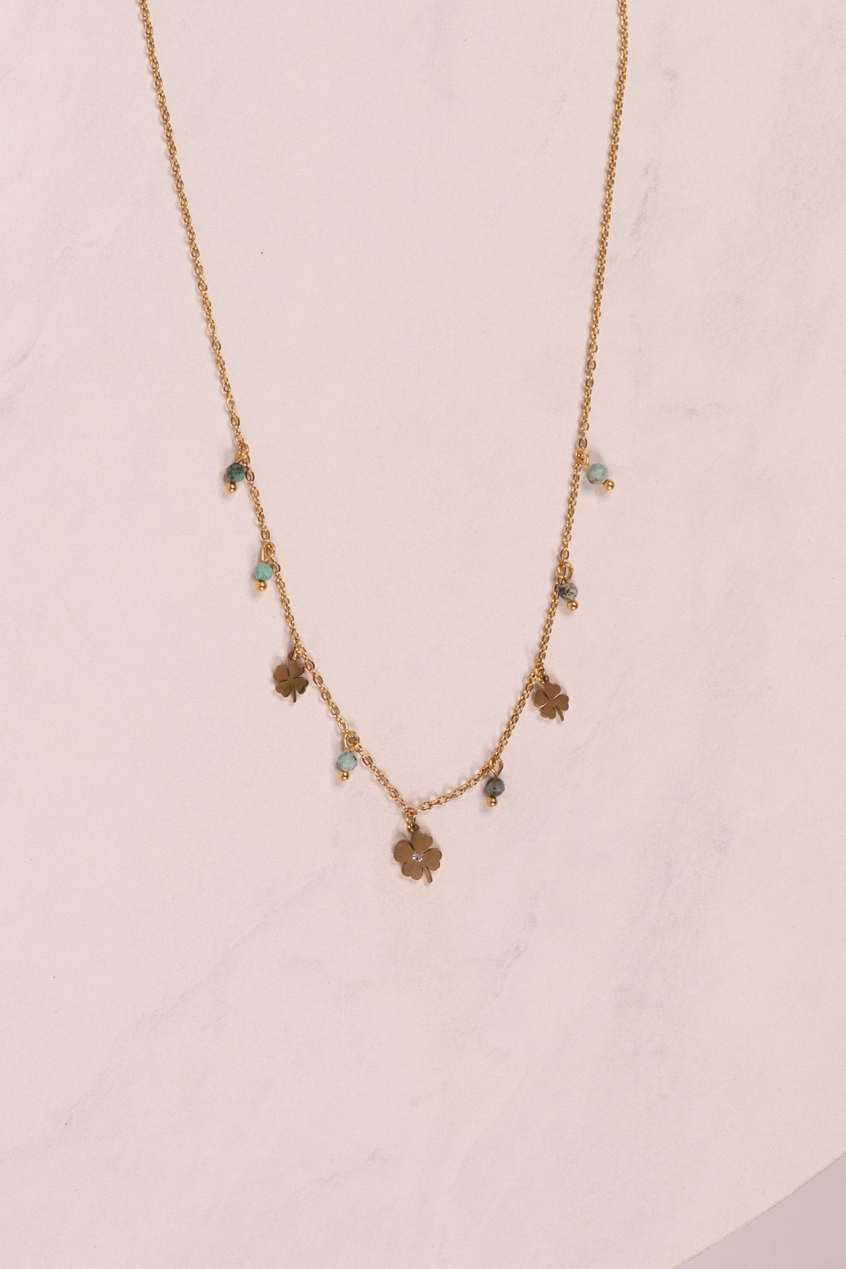 Olive Charm Necklace In Turquoise Mix