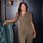 Love Laura Statement Collar Top In Olive