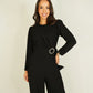 Eva Belted Jumpsuit In Black