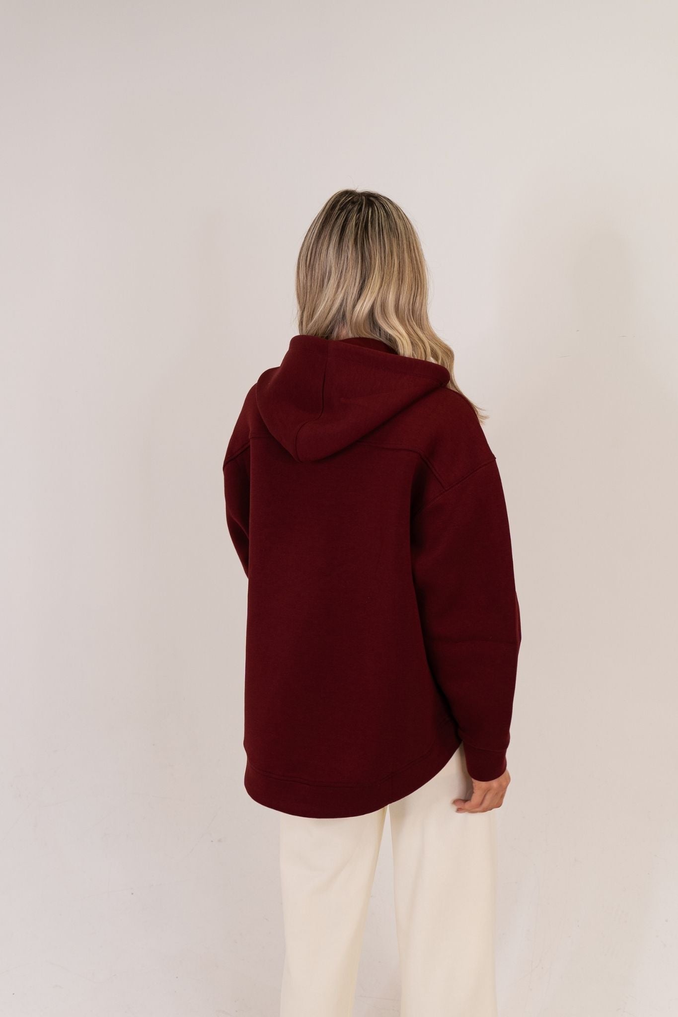 Taylor Zip Up Hoodie In Bordeaux