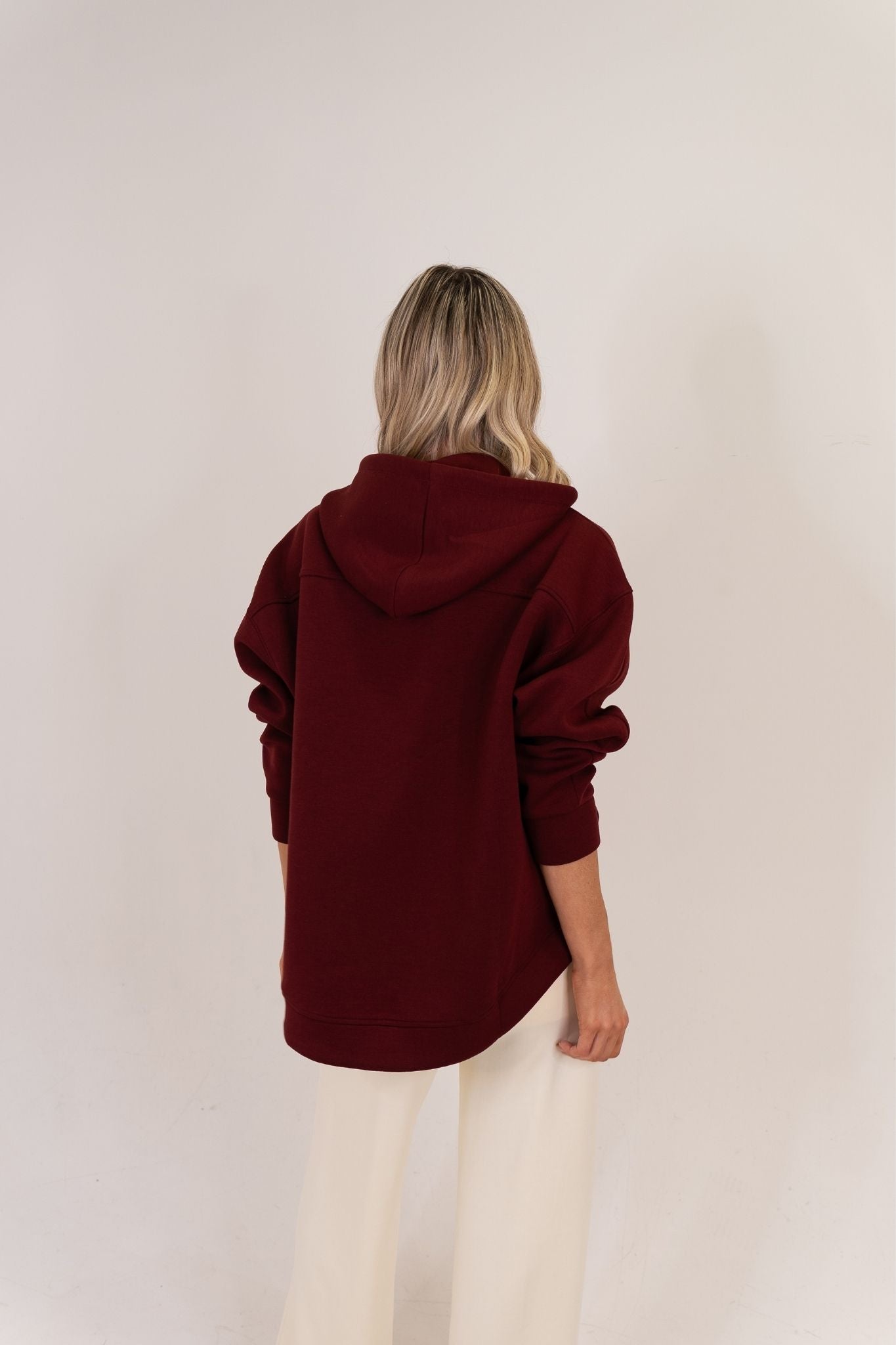 Taylor Zip Up Hoodie In Bordeaux