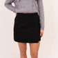 Kiera Wrap Mini Skirt In Black
