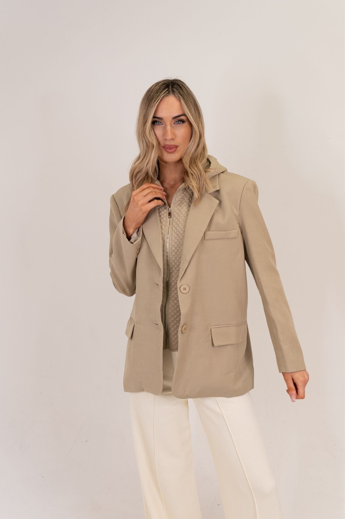 Millie Layered Blazer In Neutral